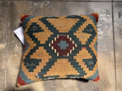Antique 19th Century Ghashghai Kilim Pillow Handwoven Tribal Wool Accent, 11"X9"