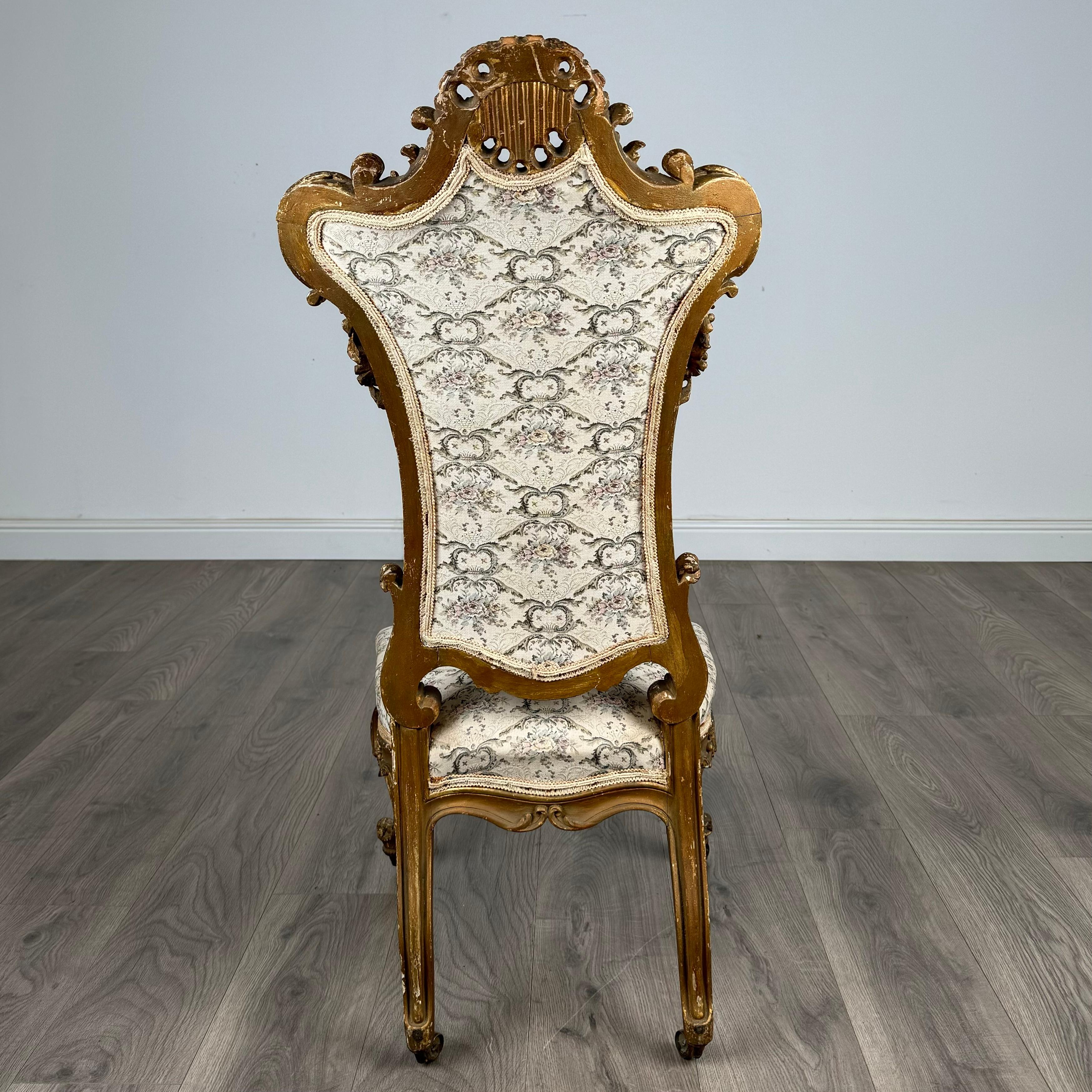 Fauteuil/chaise d'entrée français doré du 19ème siècle ( REF AF-3330 ) Bon état - En vente à Ledbury, GB