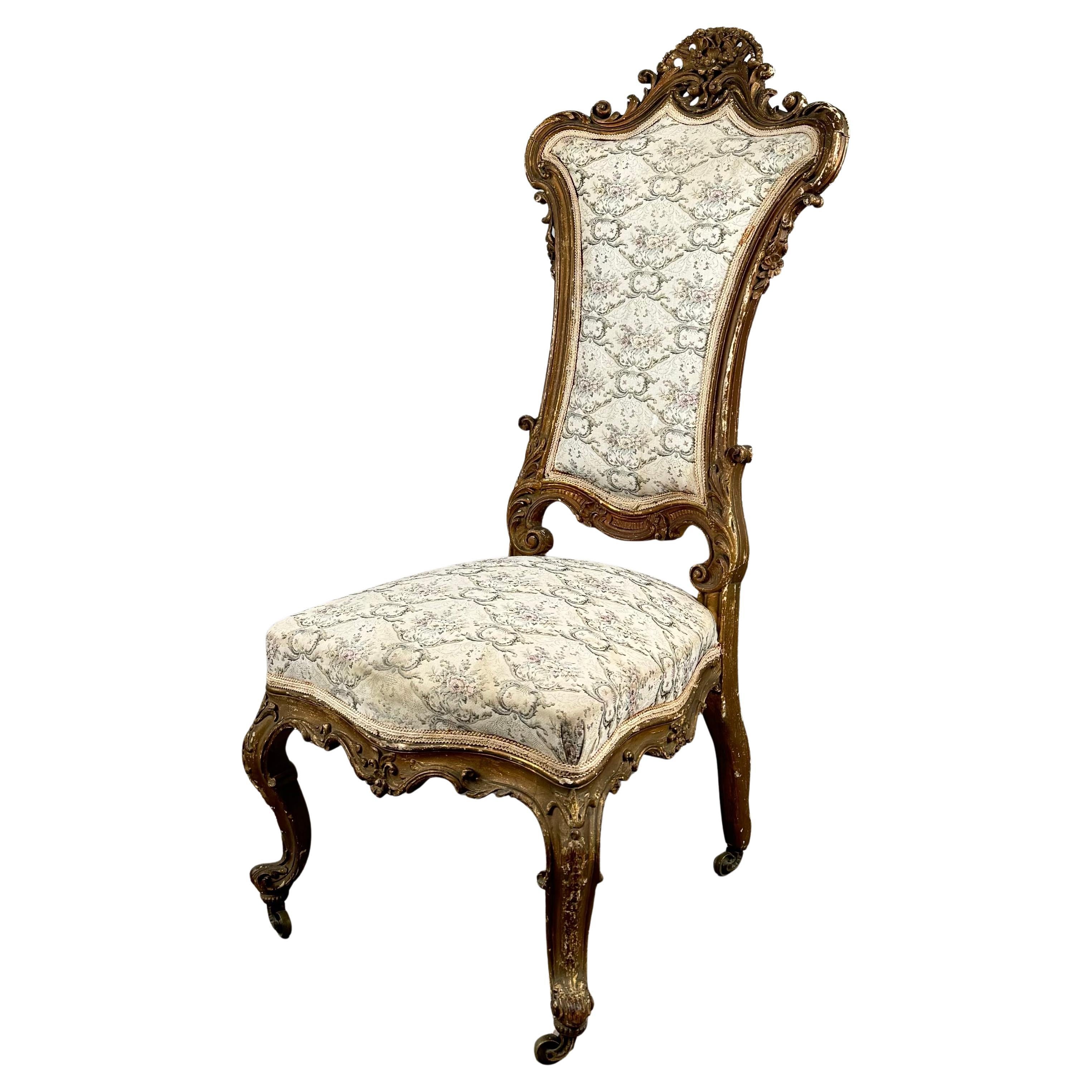 Antiguo sillón francés dorado del siglo XIX ( REF AF-3330 )