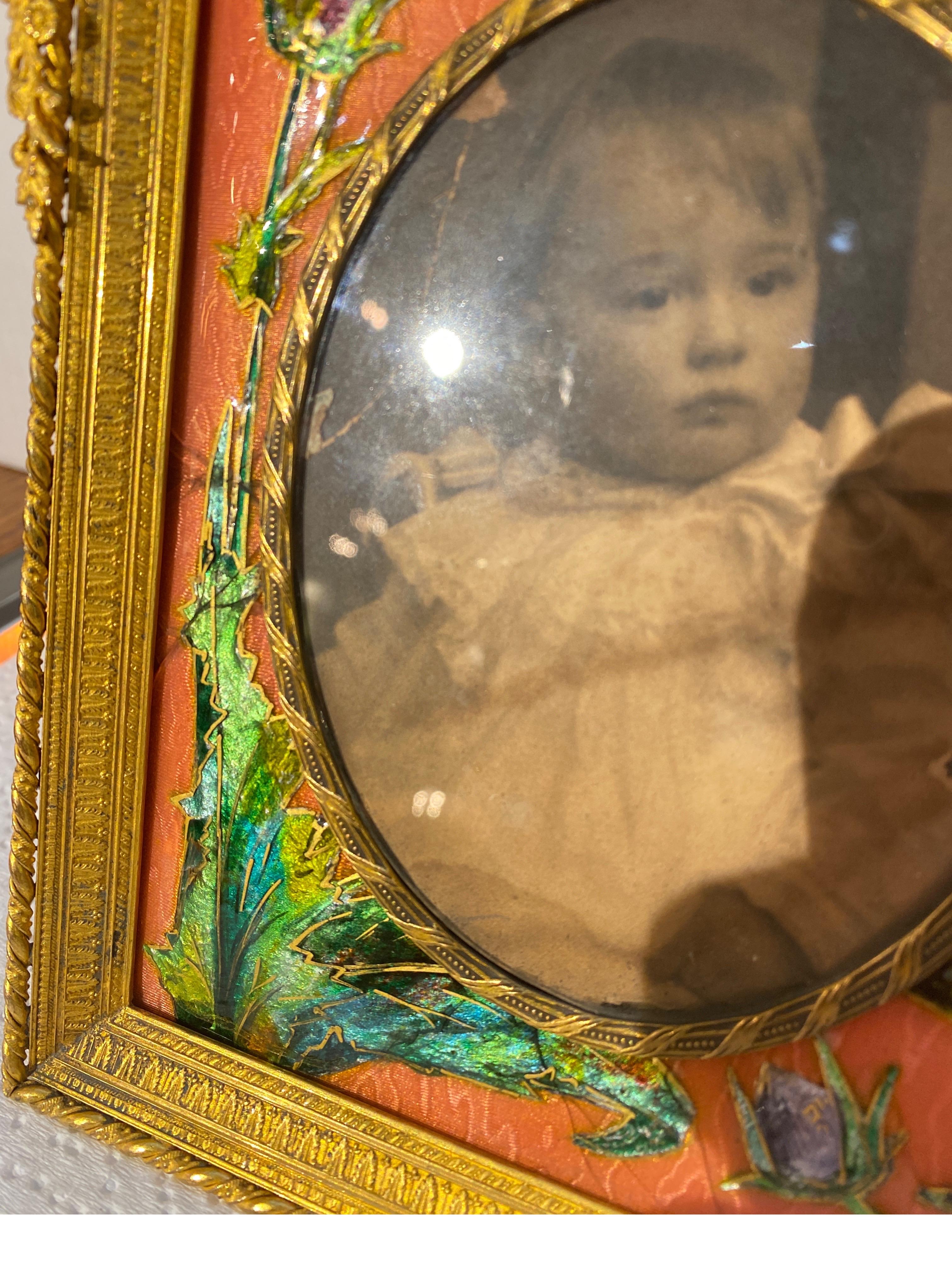 Late 19th Century Antique French 19th Century Gilt Bronze Standing Picture Frame For Sale