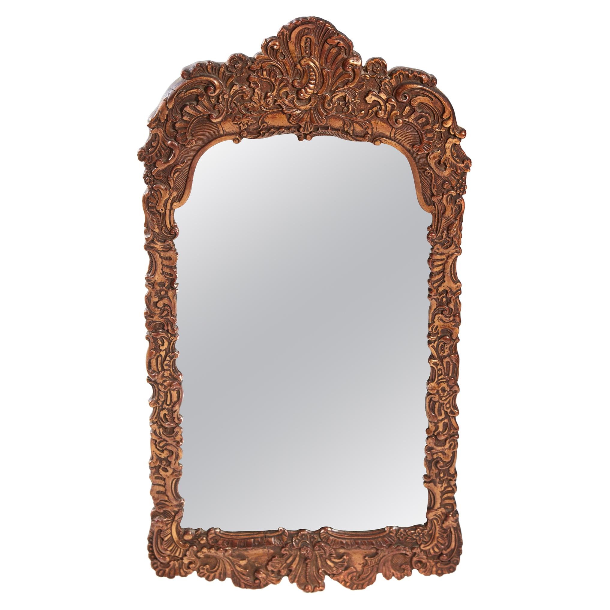 Antique Wall Mirror in Wooden Decorative Frame, circa 19th Century For