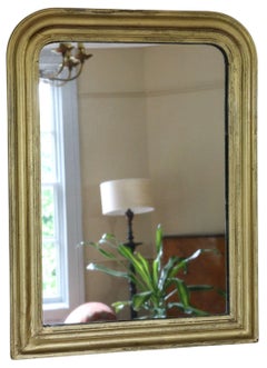 Antique 19th Century Gilt Overmantel Wall Mirror – Ornate Vintage Gold Frame