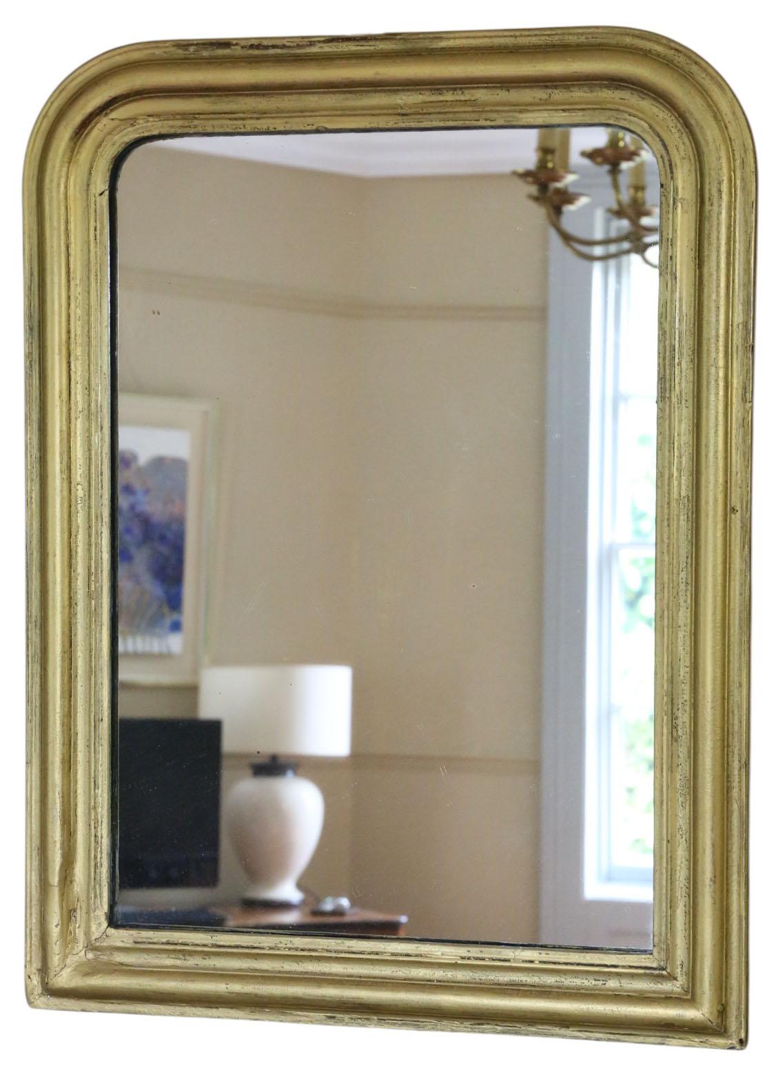 Antike 19. Jahrhundert vergoldet Overmantel Wandspiegel - Ornate Vintage Gold Frame im Angebot 3