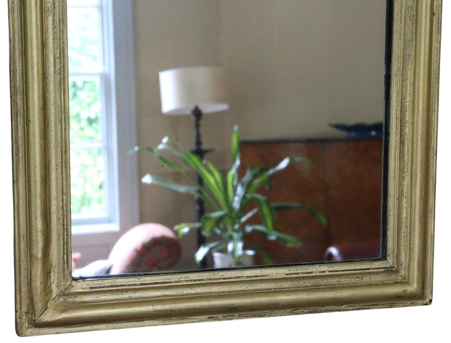Antike 19. Jahrhundert vergoldet Overmantel Wandspiegel - Ornate Vintage Gold Frame im Angebot 5