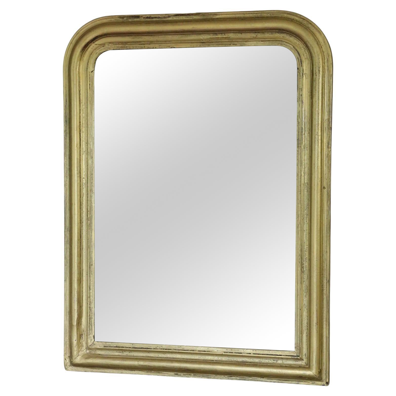 Antique 19th Century Gilt Overmantel Wall Mirror – Ornate Vintage Gold Frame
