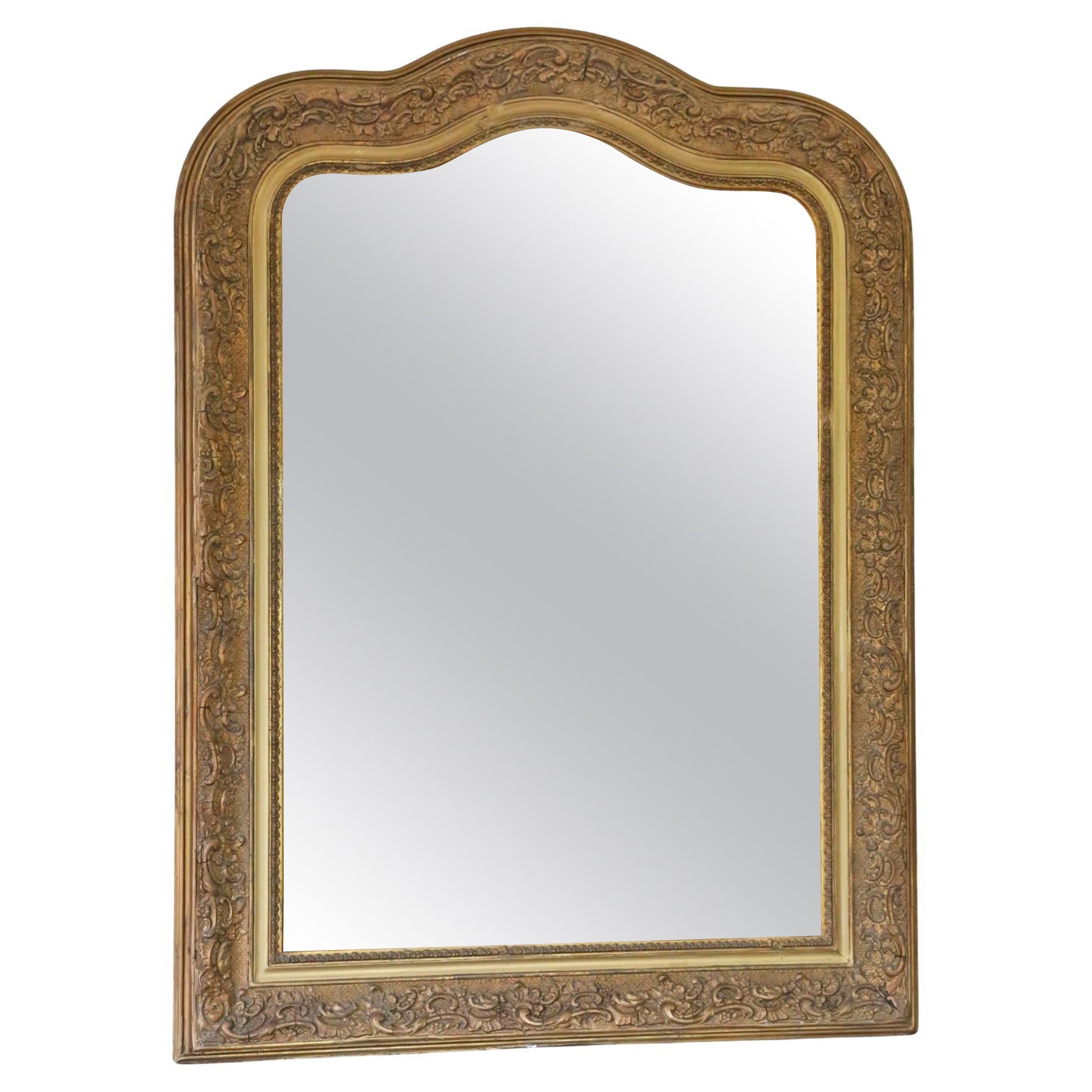 Antique 19th Century Gilt Overmantle Wall Mirror – Fine Quality