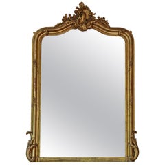 Antique 19th Century Gilt Overmantle Wall Mirror Very Large Fine Quality