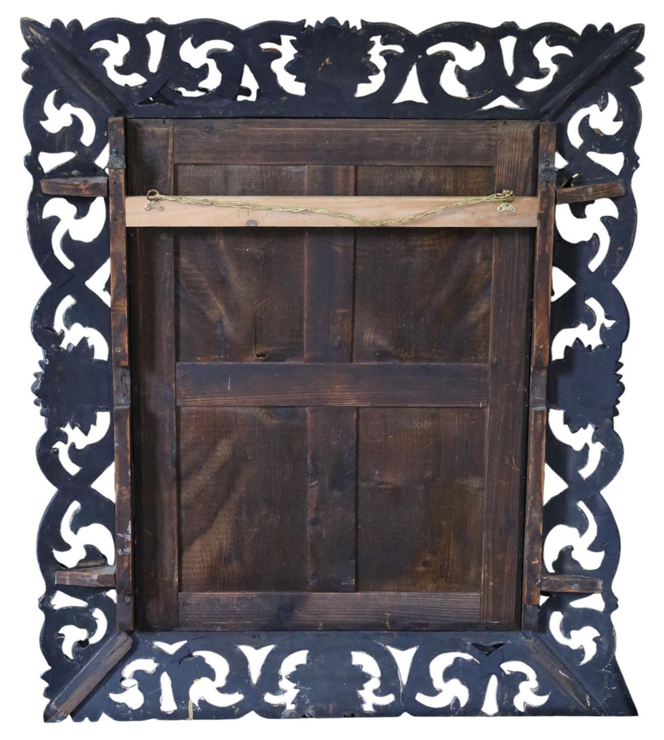 Antique Miroir à trumeau Florentine en bois doré du 19ème siècle - Cadre orné en vente 4