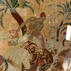 Antique 19th Century Gobelin Style Tapestry After Horace Vernet's "Lion Hunt"