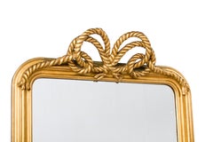 Antique 19th Century Gold Gilt French Louis Philippe Mirror with Rope and Tassel
