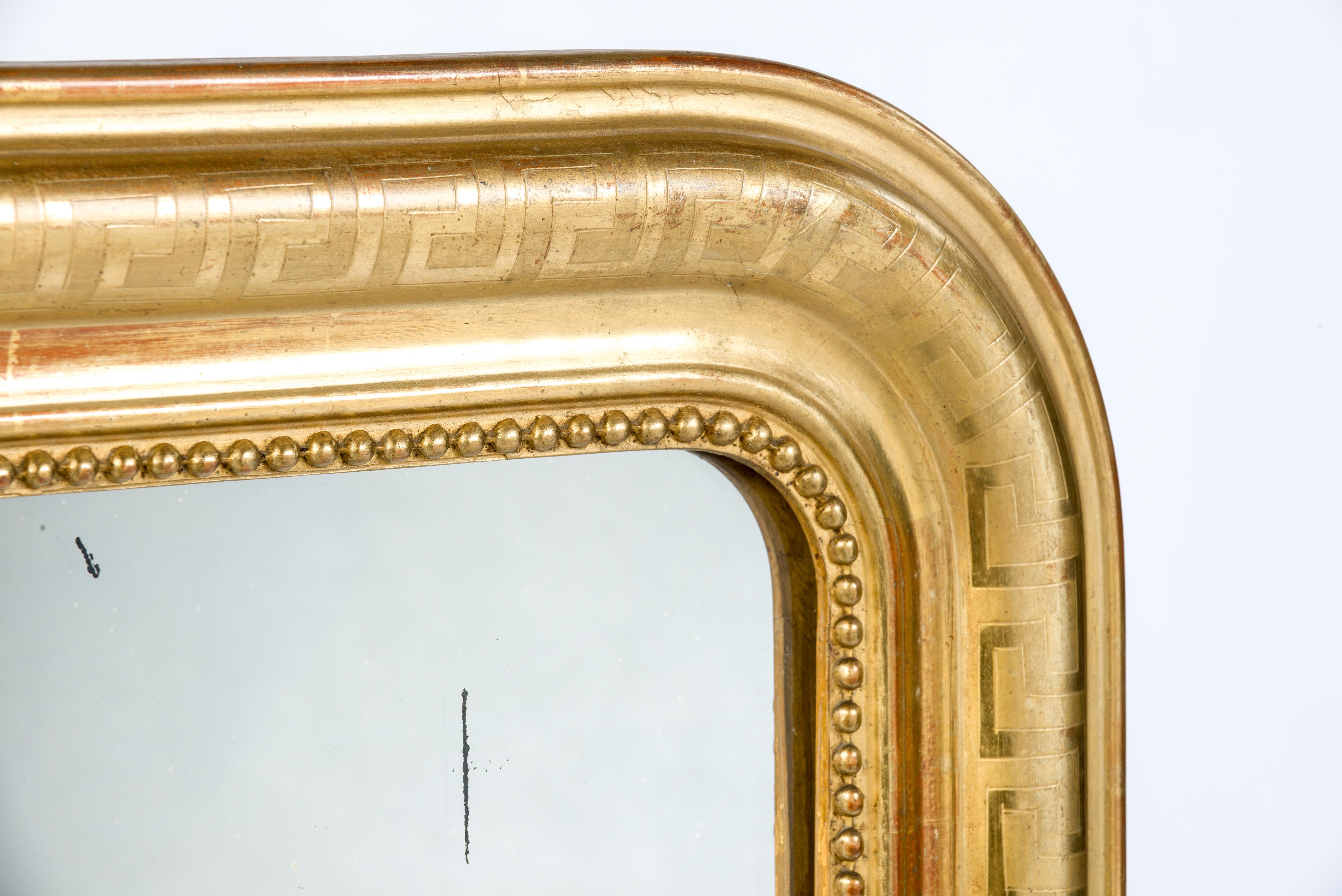 Antique 19th Century Gold Leaf Gilt French Louis Philippe Mirror 1