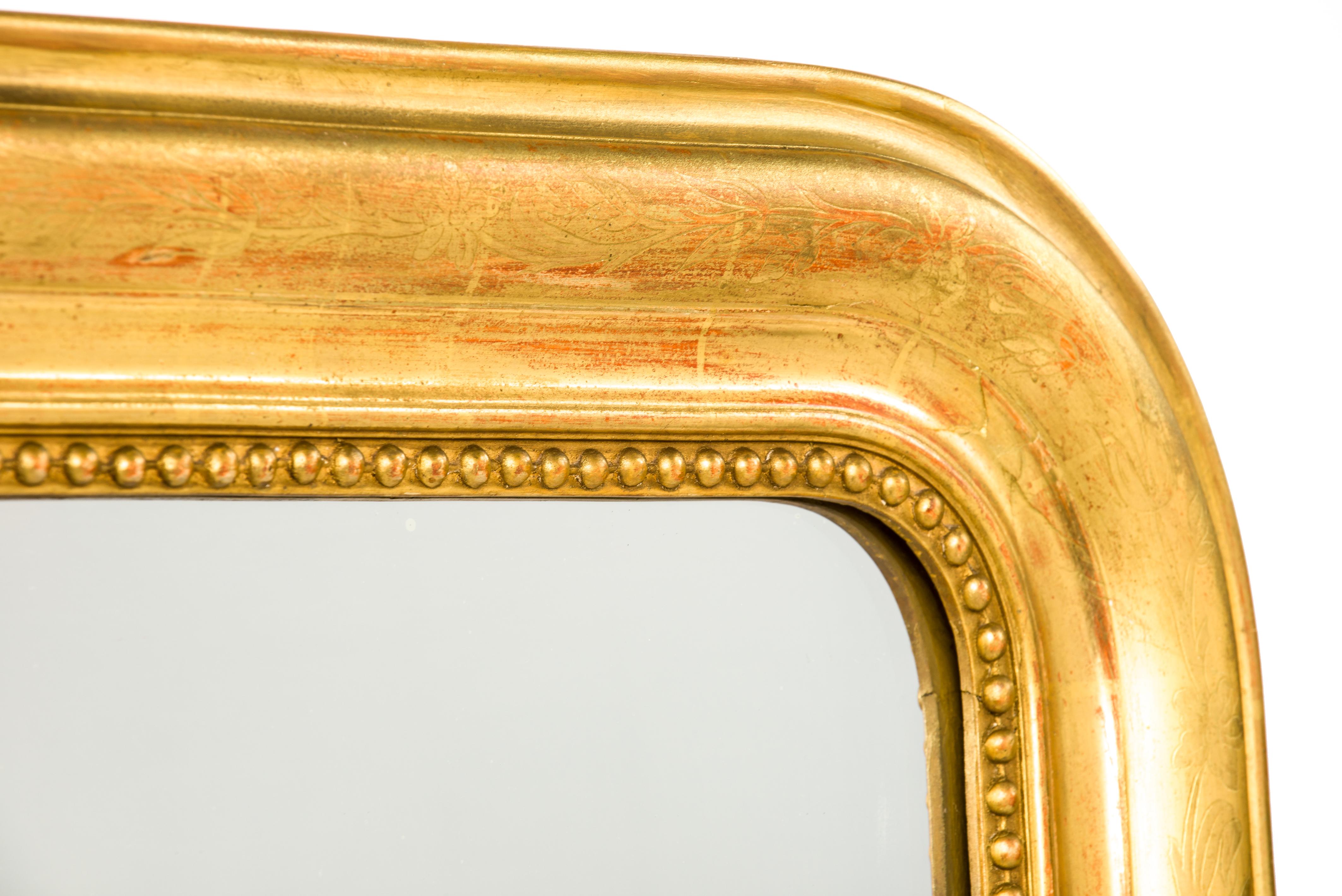 Antique 19th Century Gold Leaf Gilt French Louis Philippe Mirror For Sale 1