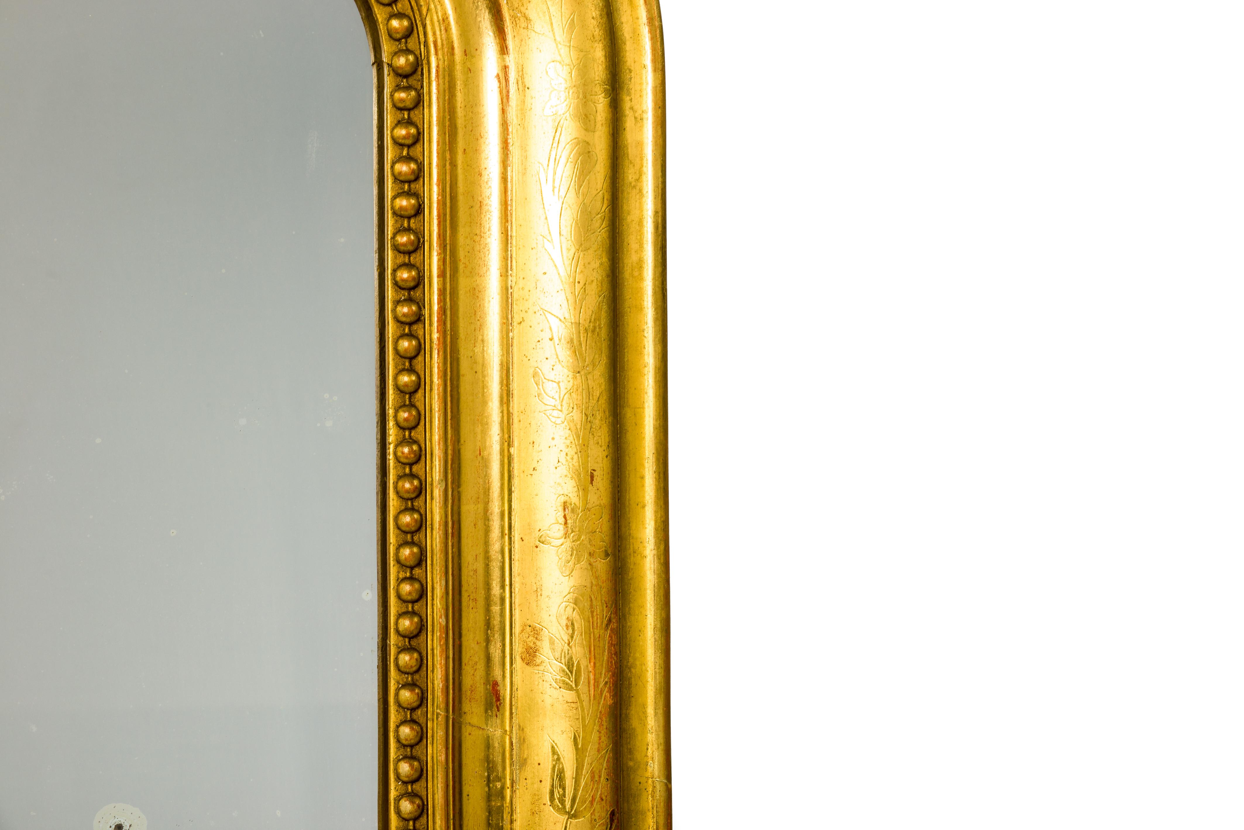 Antique 19th Century Gold Leaf Gilt French Louis Philippe Mirror For Sale 2