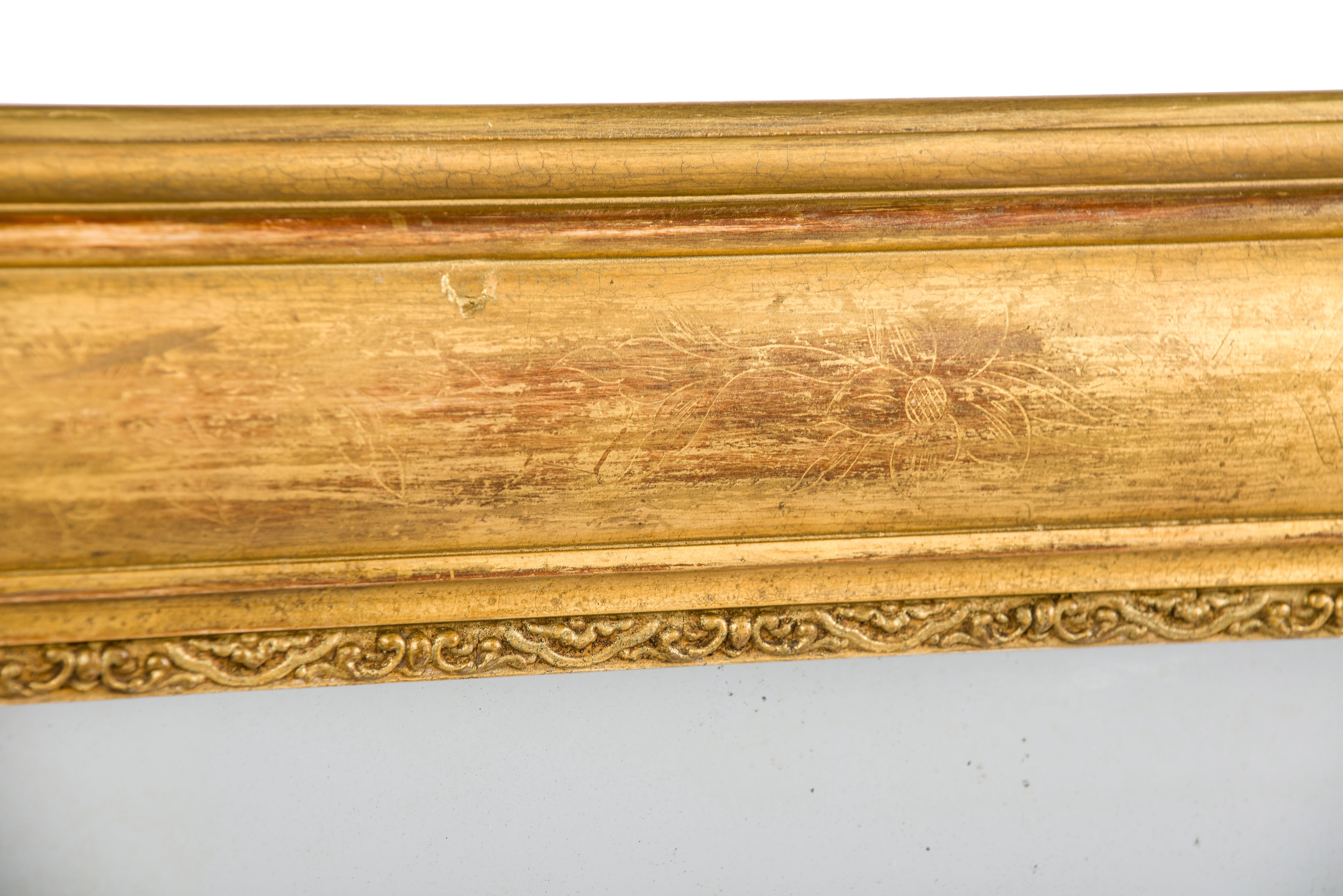 Antique 19th-Century Gold Leaf Gilt French Louis Philippe Mirror 1