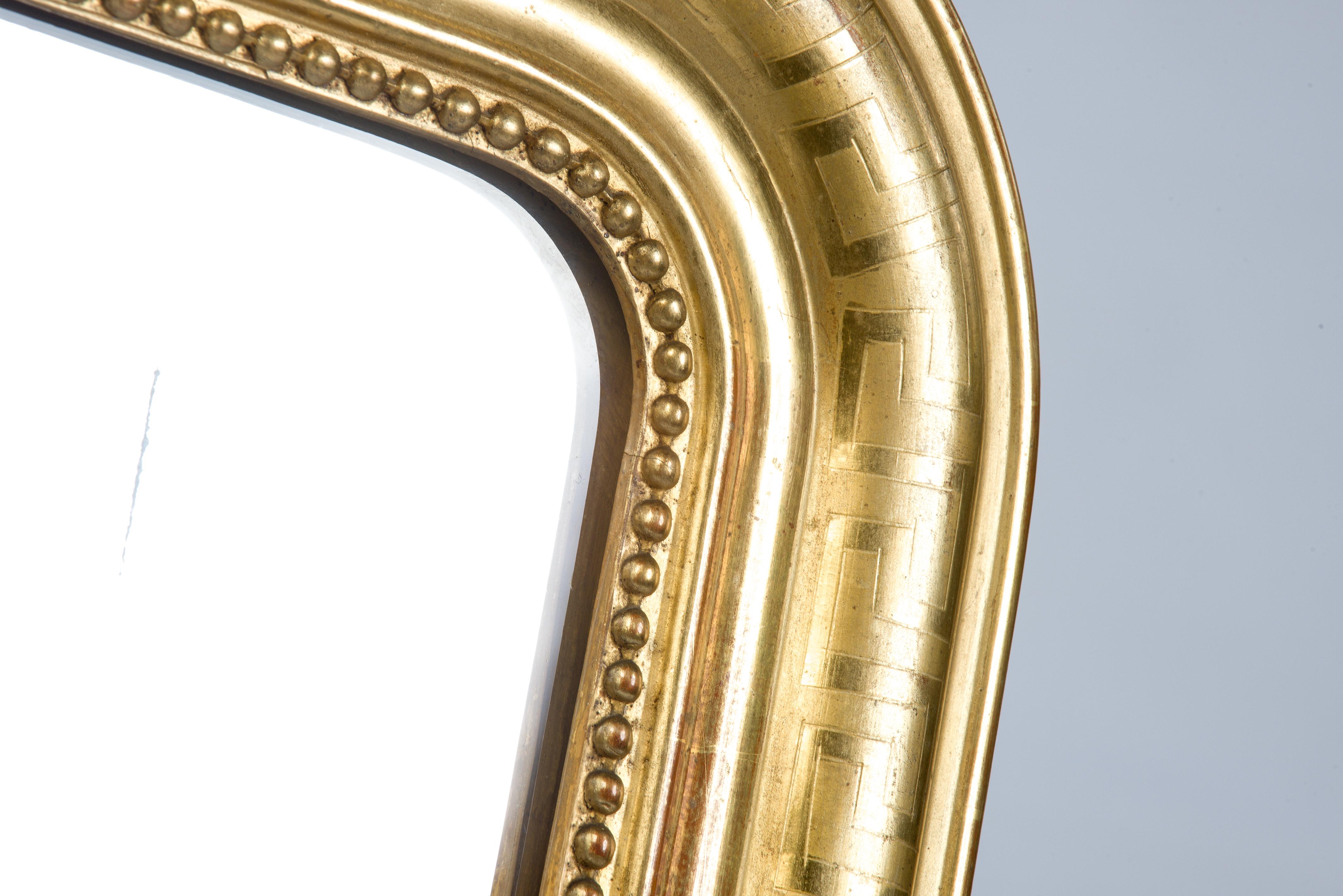 Antique 19th Century Gold Leaf Gilt French Louis Philippe Mirror 4