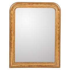 Miroir français ancien Louis Philippe du 19ème siècle doré à la feuille d'or