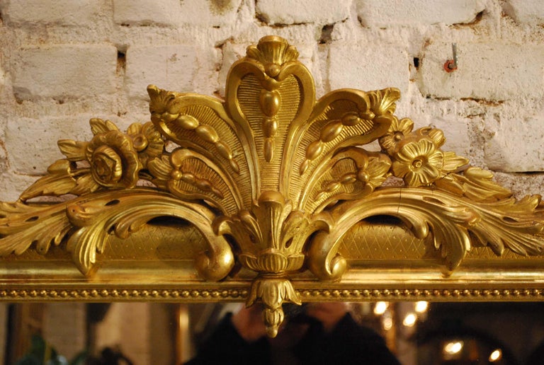 Antique 19th Century Gold Leaf Gilt French Louis Philippe Mirror with ...