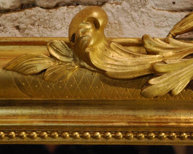 Antique 19th Century Gold Leaf Gilt French Louis Philippe Mirror with ...