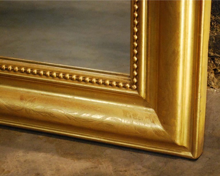 Antique 19th Century Gold Leaf Gilt French Louis Philippe Mirror with ...