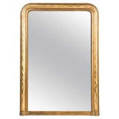 Antique 19th Century Gold Leaf Gilt French Louis Philippe Overmantel Mirror