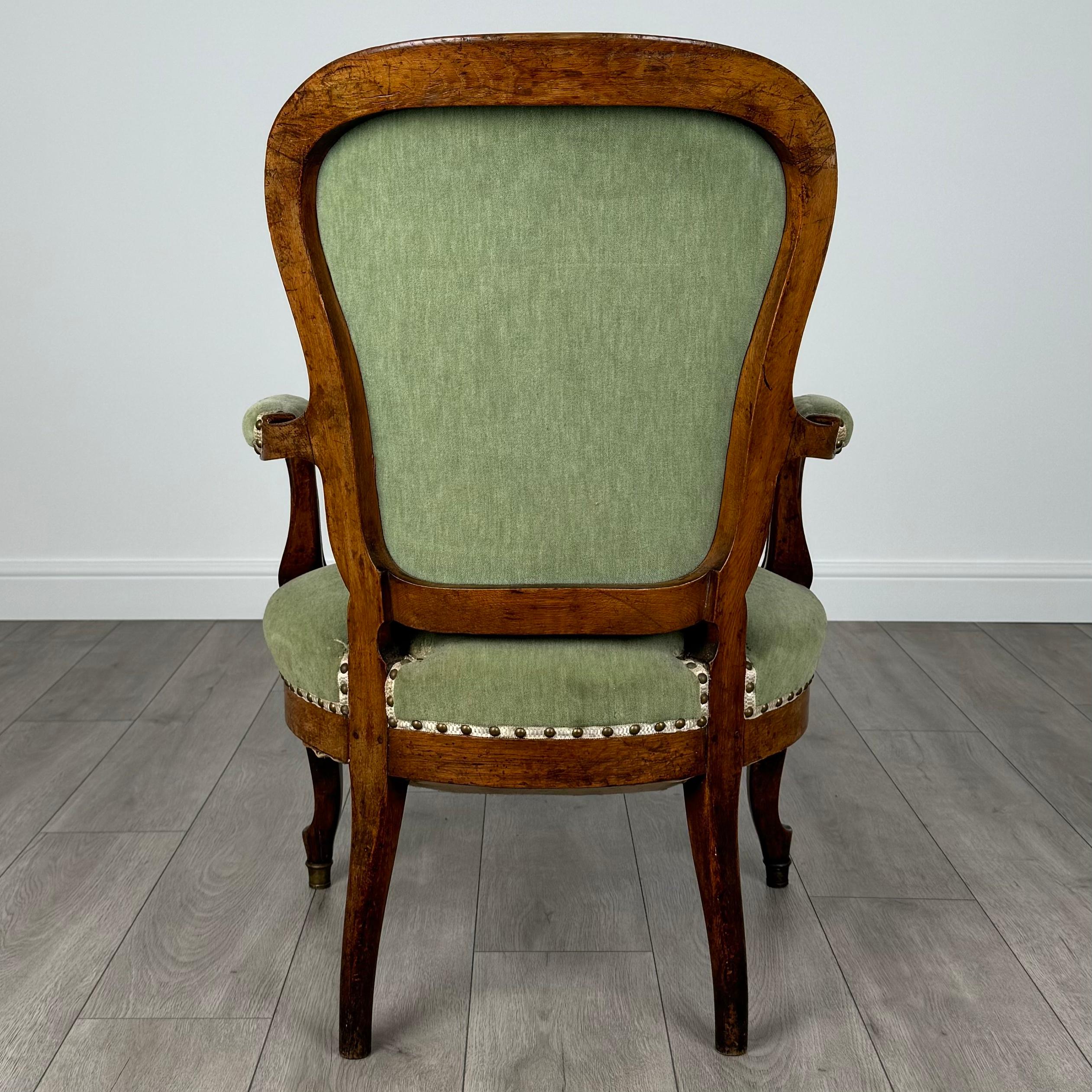 Sillón Abierto Antiguo Siglo XIX De Buena Calidad En Roble ( REF AF-3567 ) siglo XIX en venta