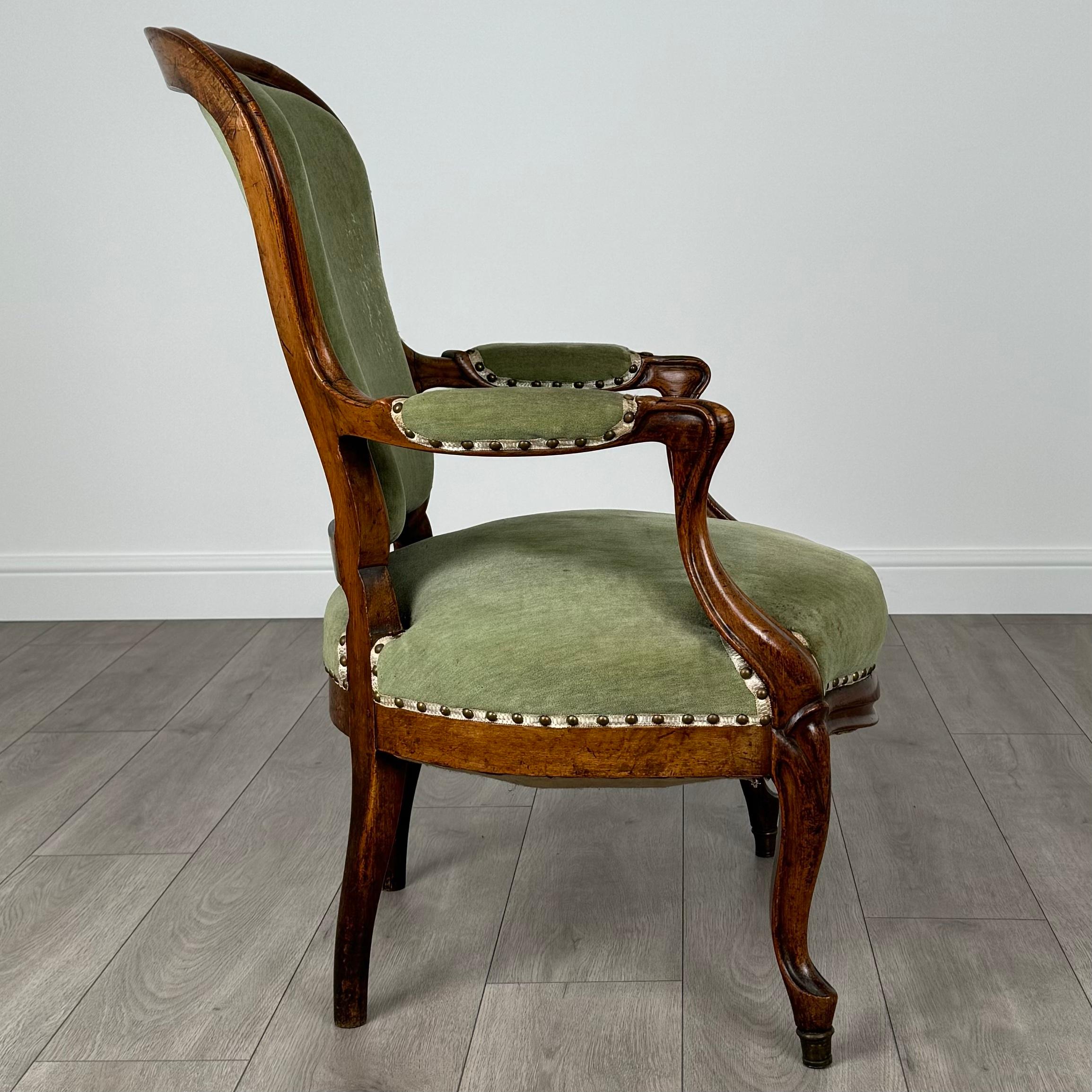 Sillón Abierto Antiguo Siglo XIX De Buena Calidad En Roble ( REF AF-3567 ) en venta 2