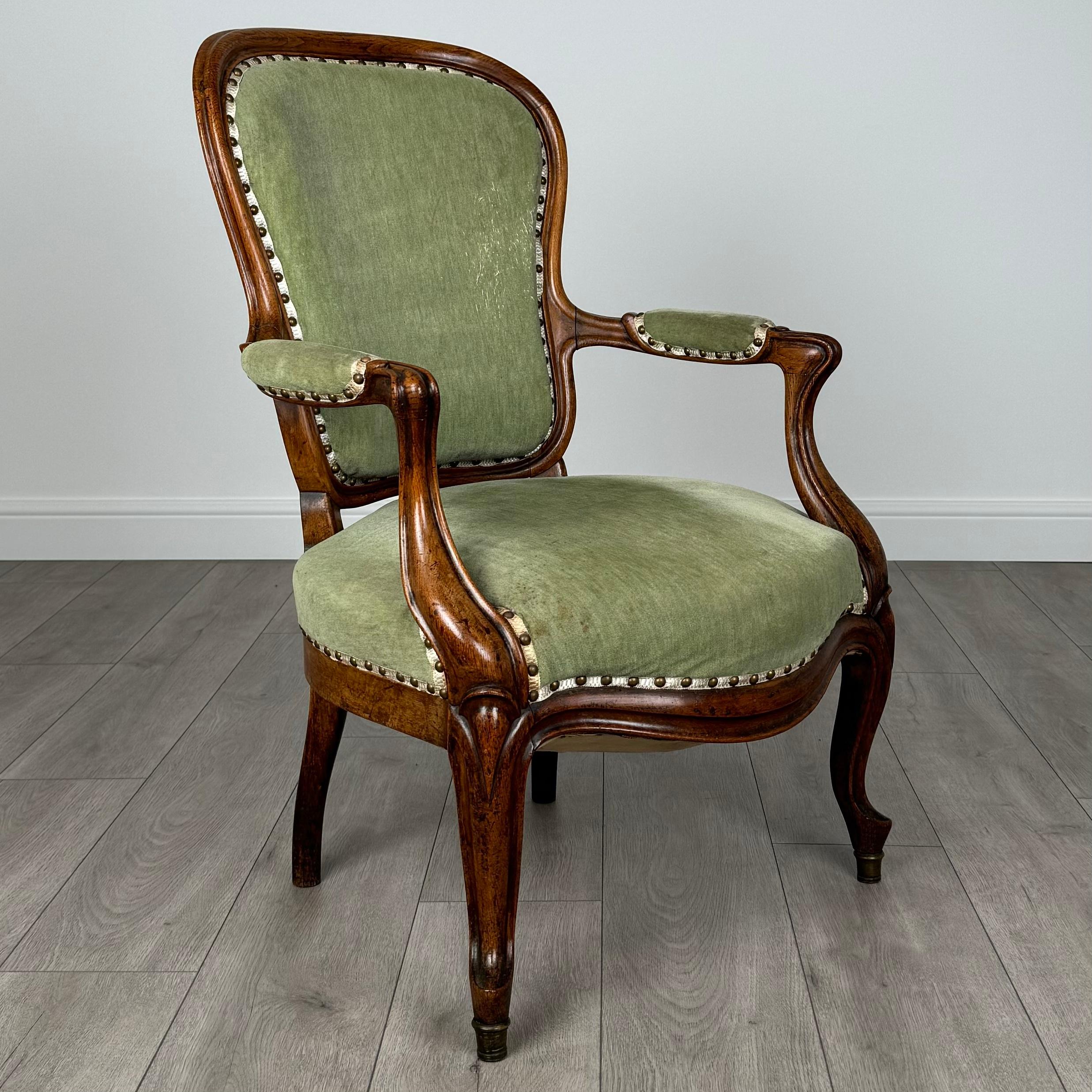 Sillón Abierto Antiguo Siglo XIX De Buena Calidad En Roble ( REF AF-3567 ) en venta 3