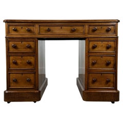 Antique 19th Century Good Quality Pedestal Desk In Mahogany ( REF AF-3551 )