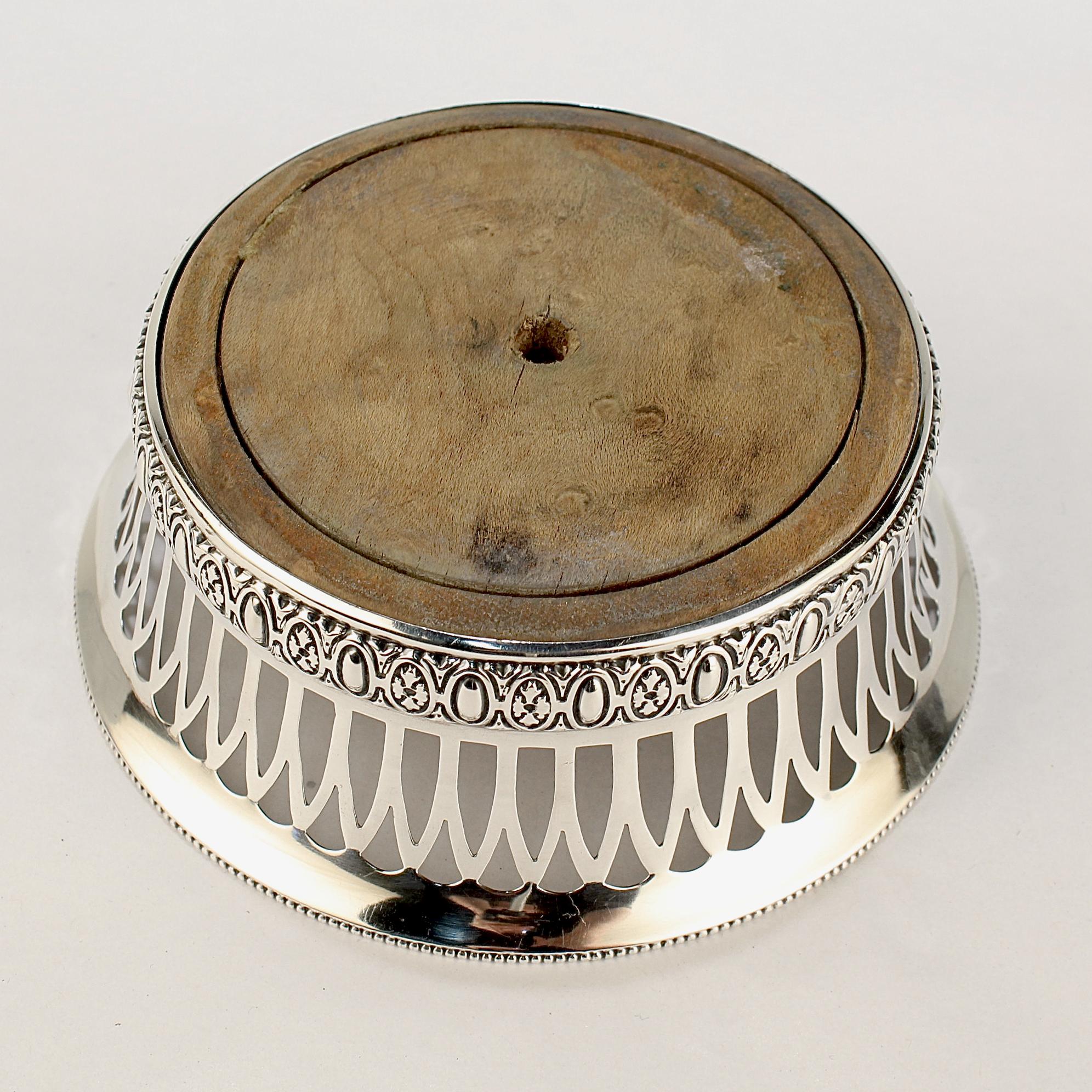 Antique 19th Century Gorham Reticulated Sterling Silver Wine Coaster For Sale 2
