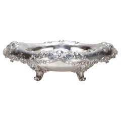 Antique 19th Century Gorham Sterling Silver Hand-Hammered Footed Fruit Bowl