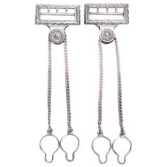 Antique 19th Century Gorham Sterling Silver Suspender Buckles