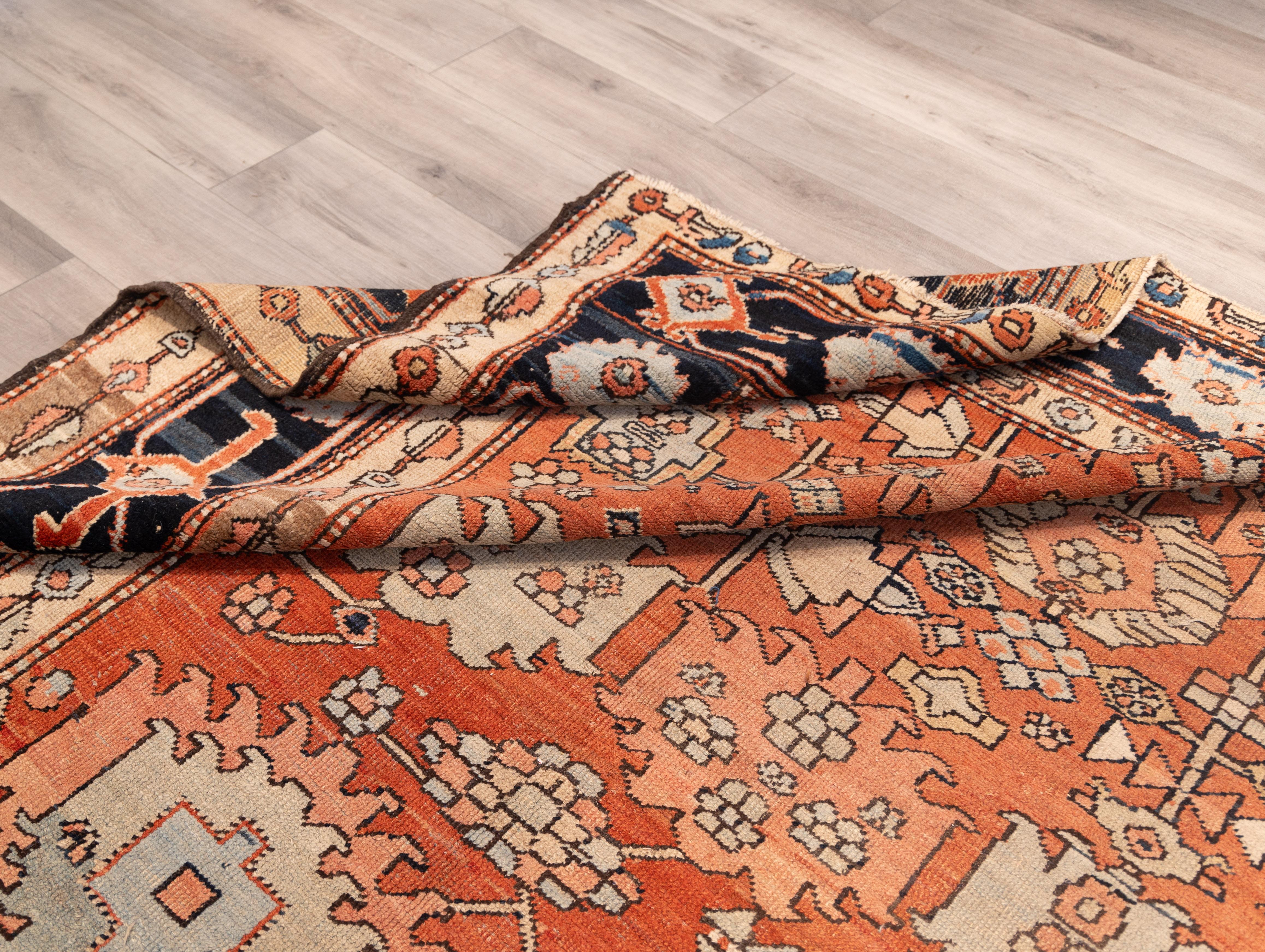 Hand-Woven Antique 19th century Gorovan Heriz Tribal rug For Sale