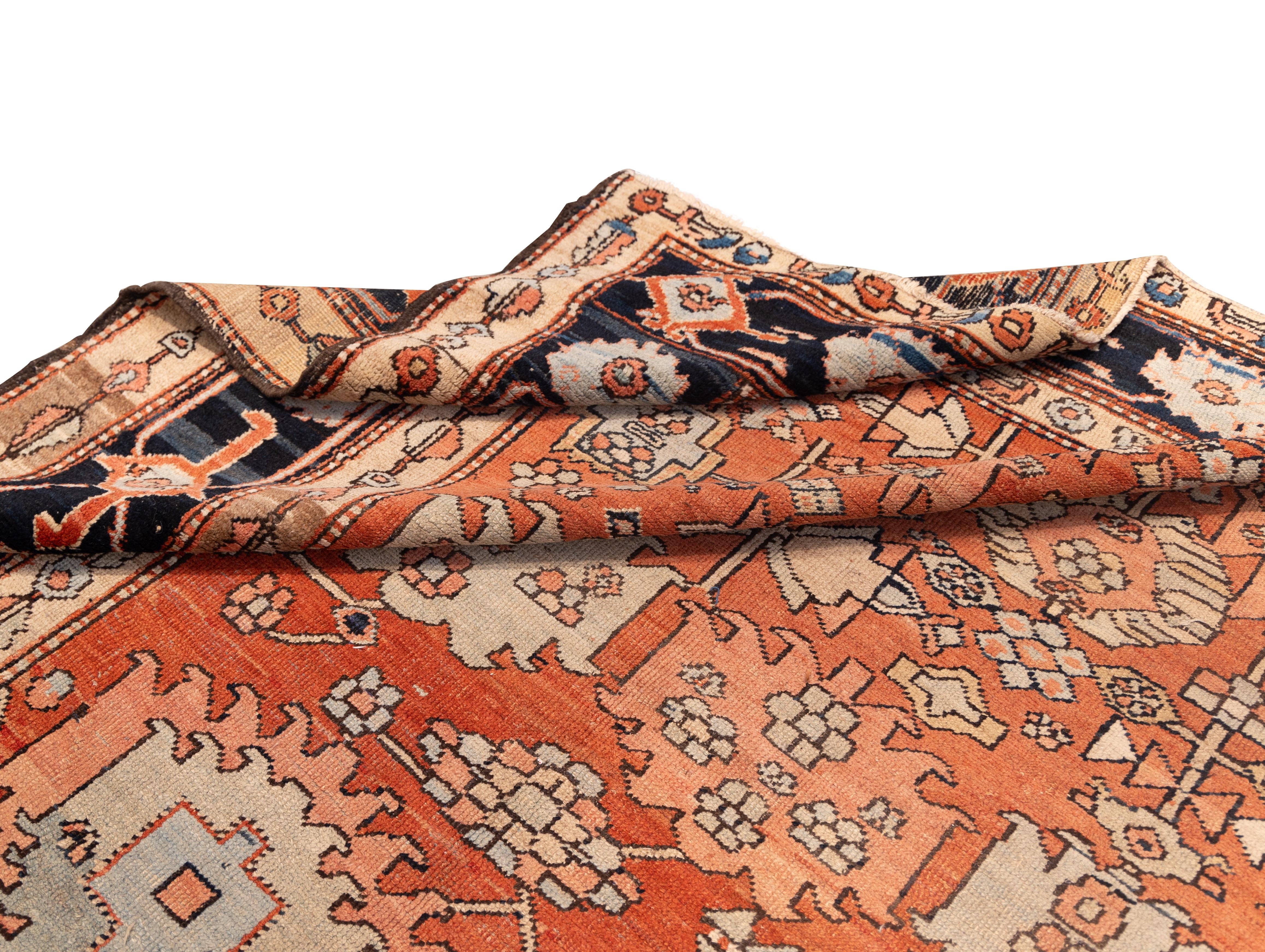 Hand-Woven Antique 19th century Gorovan Heriz Tribal rug For Sale