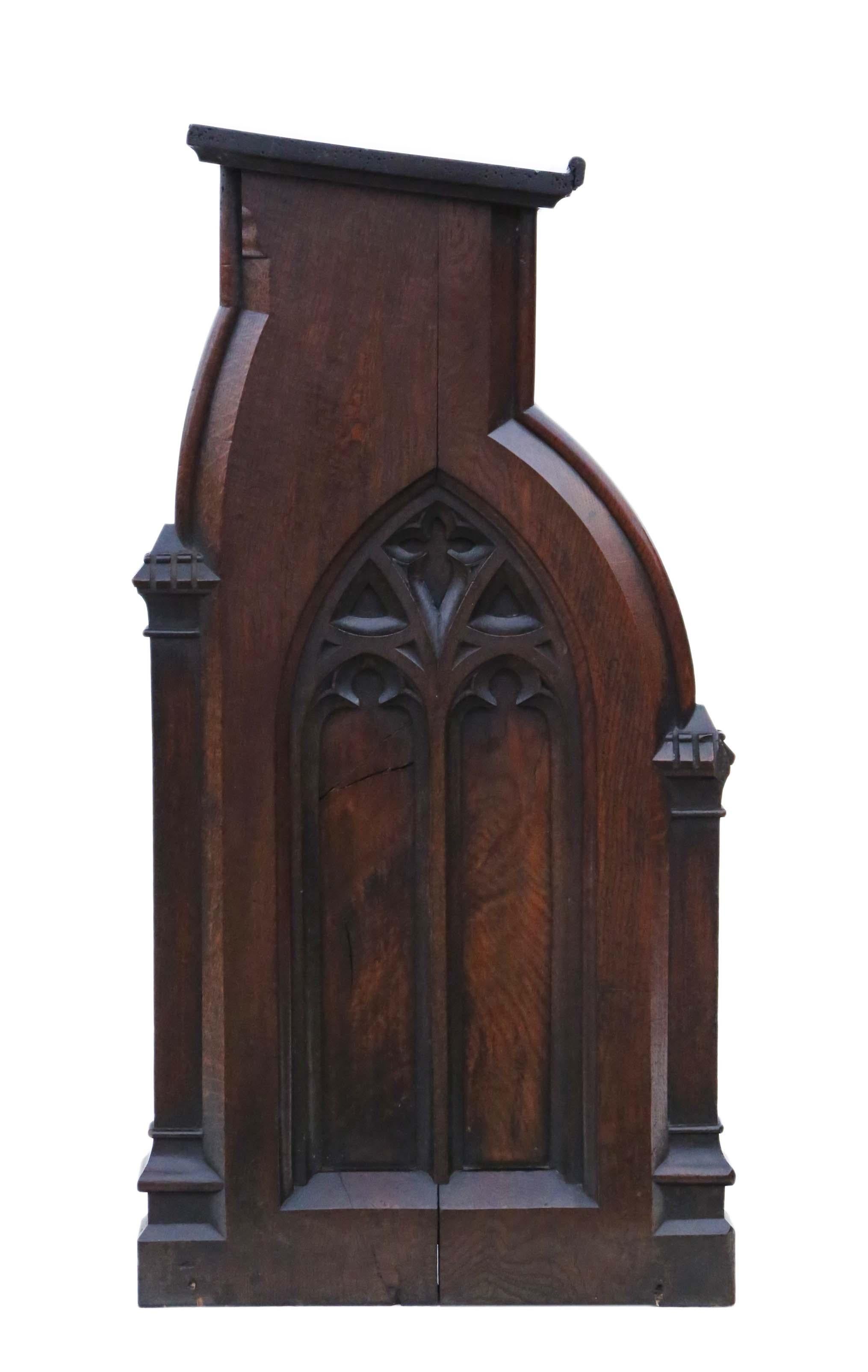 Antique 19th Century Gothic Carved Oak Lectern Stand Table Station 2