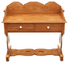 Antique 19th Century Gothic Pitch Pine Washstand Writing Dressing Table Desk