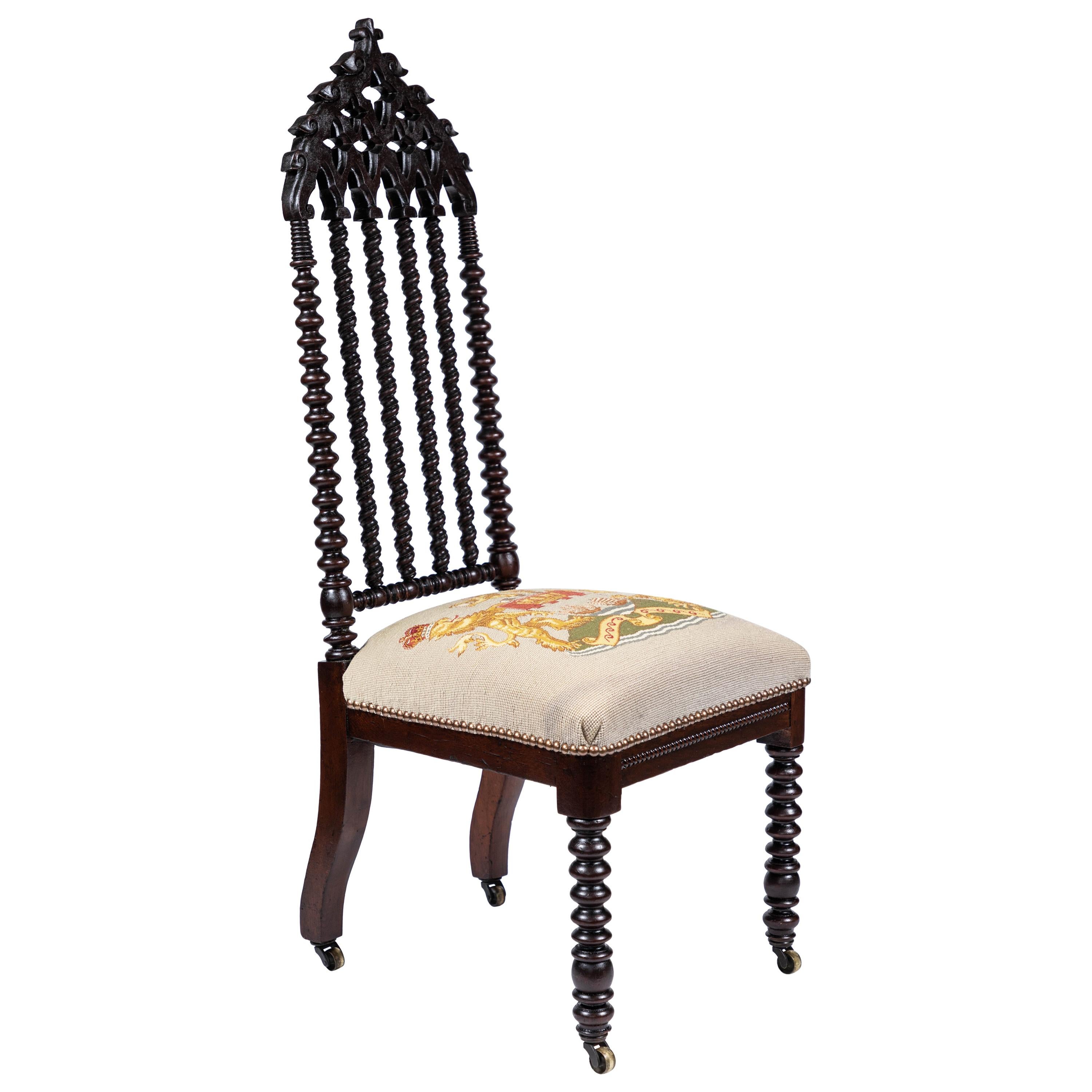 Antique 19th Century Gothic Revival Style Chair 