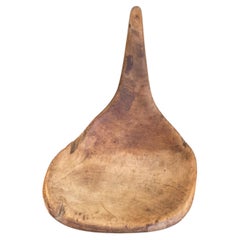 Antique 19th Century Hand-Carved Decorative Wooden Ladle Spoon.