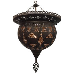 Antique 19th Century Hand-Crafted Moorish Pierced Brass Turkish Chandelier