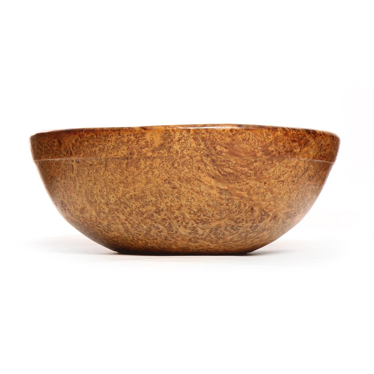 Antique 19th Century Handmade Burled Maple Bowl In Good Condition For Sale In Sagaponack, NY
