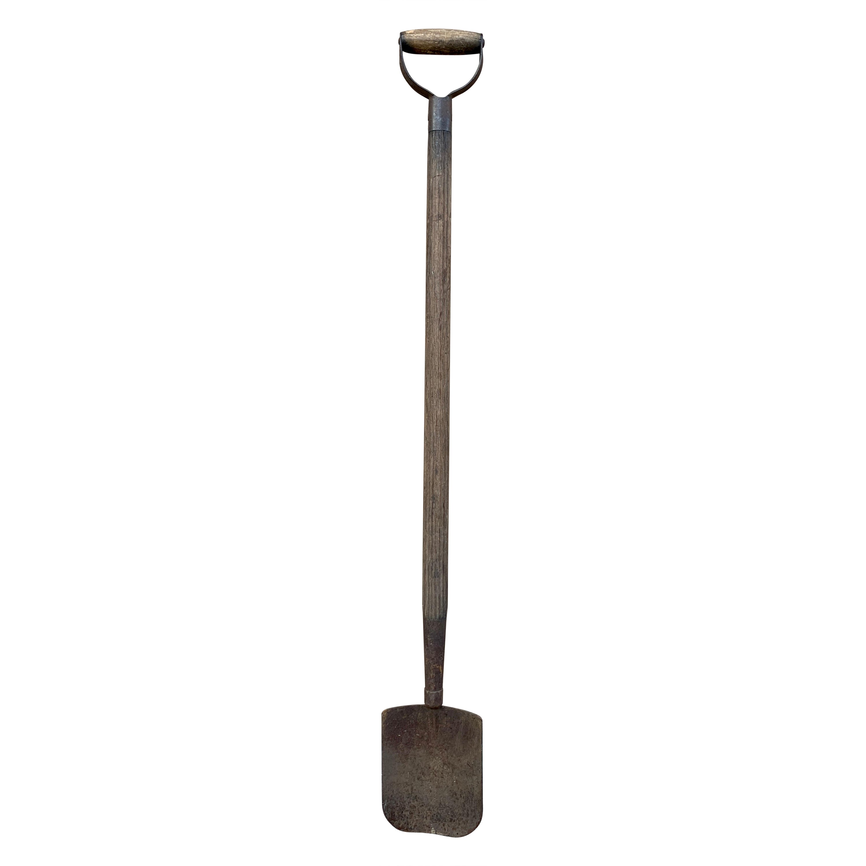 Ancienne pelle de jardin en fer et en Wood Hand Made du 19ème siècle