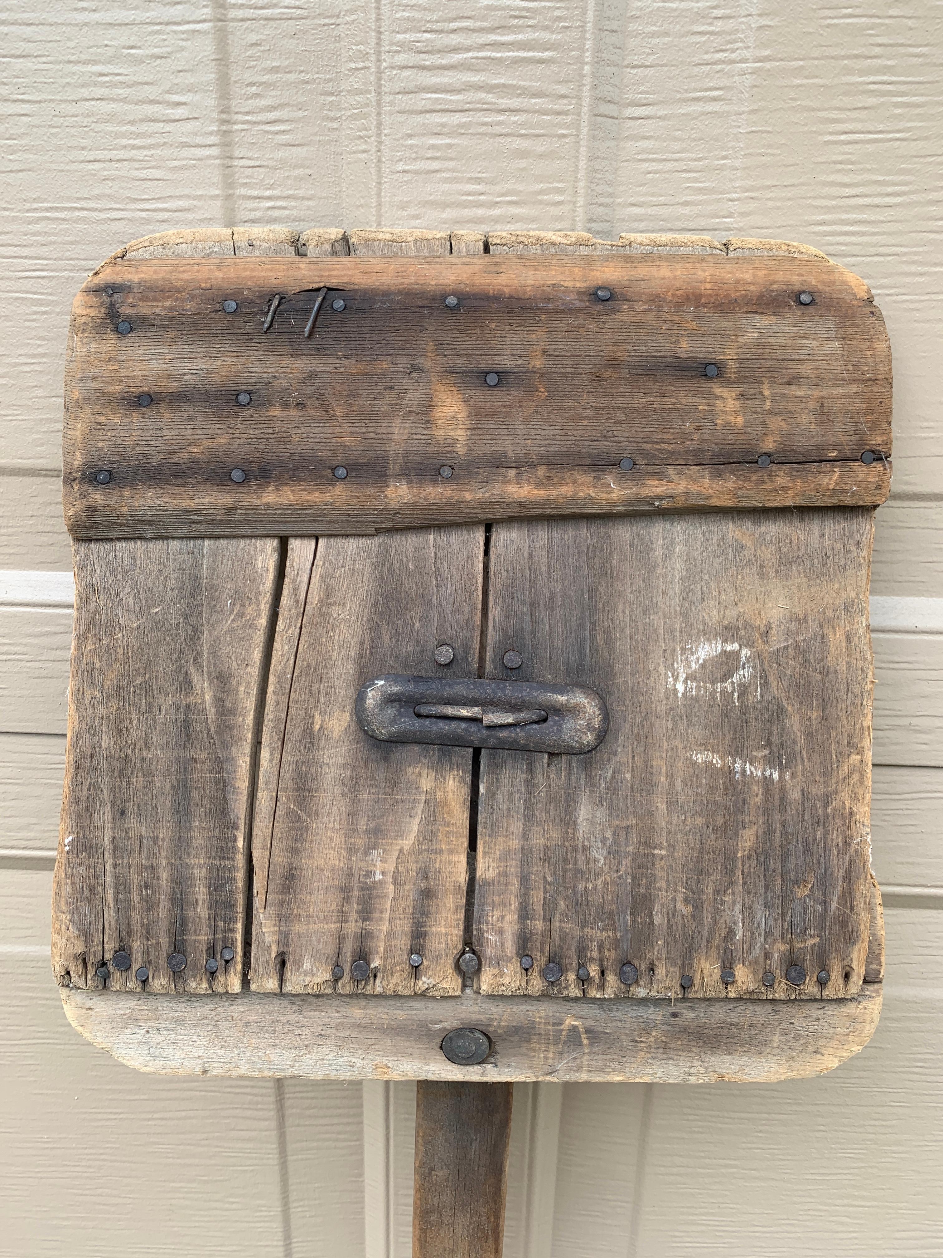 Antique 19th Century Hand Made Wooden Grain Shovel For Sale 5