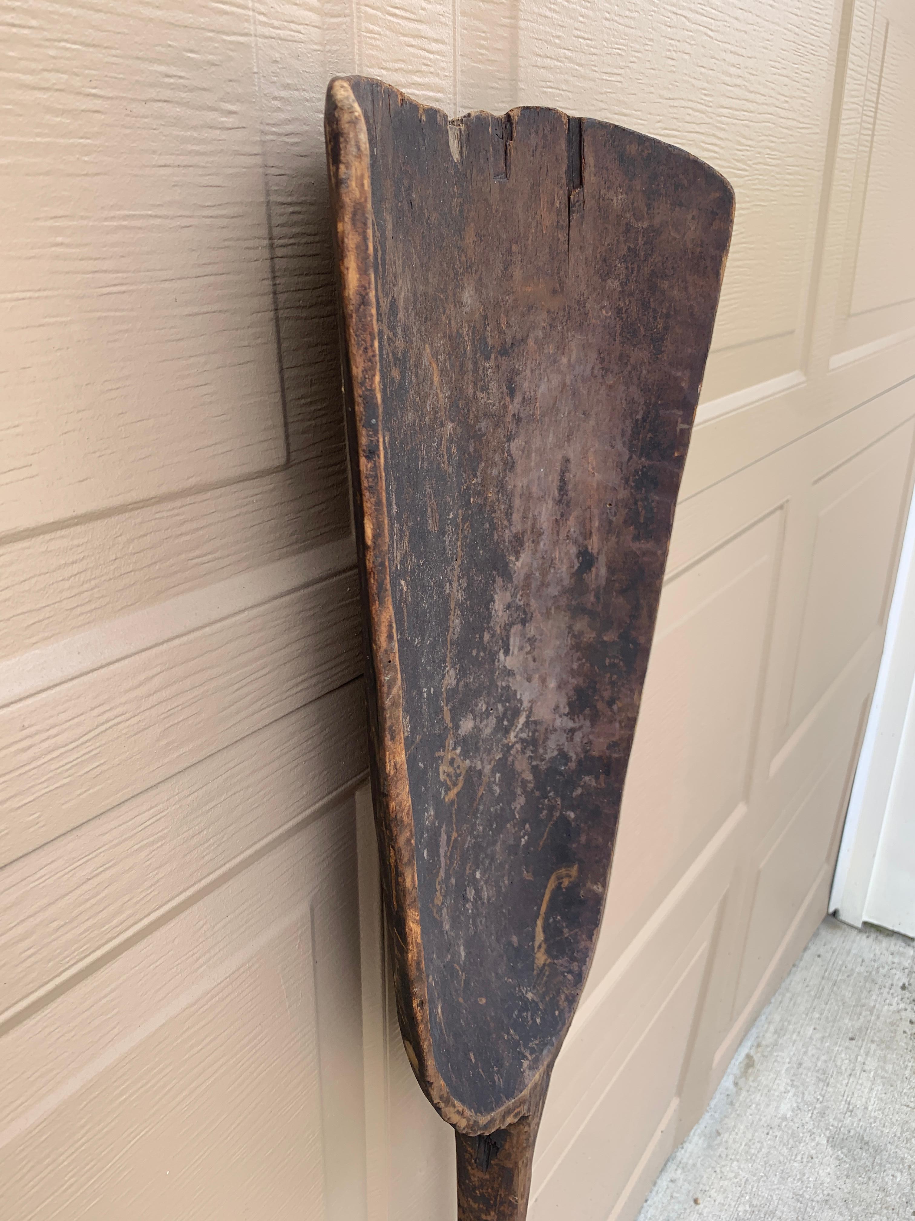 Antique 19th Century Hand Made Wooden Grain Shovel For Sale 5