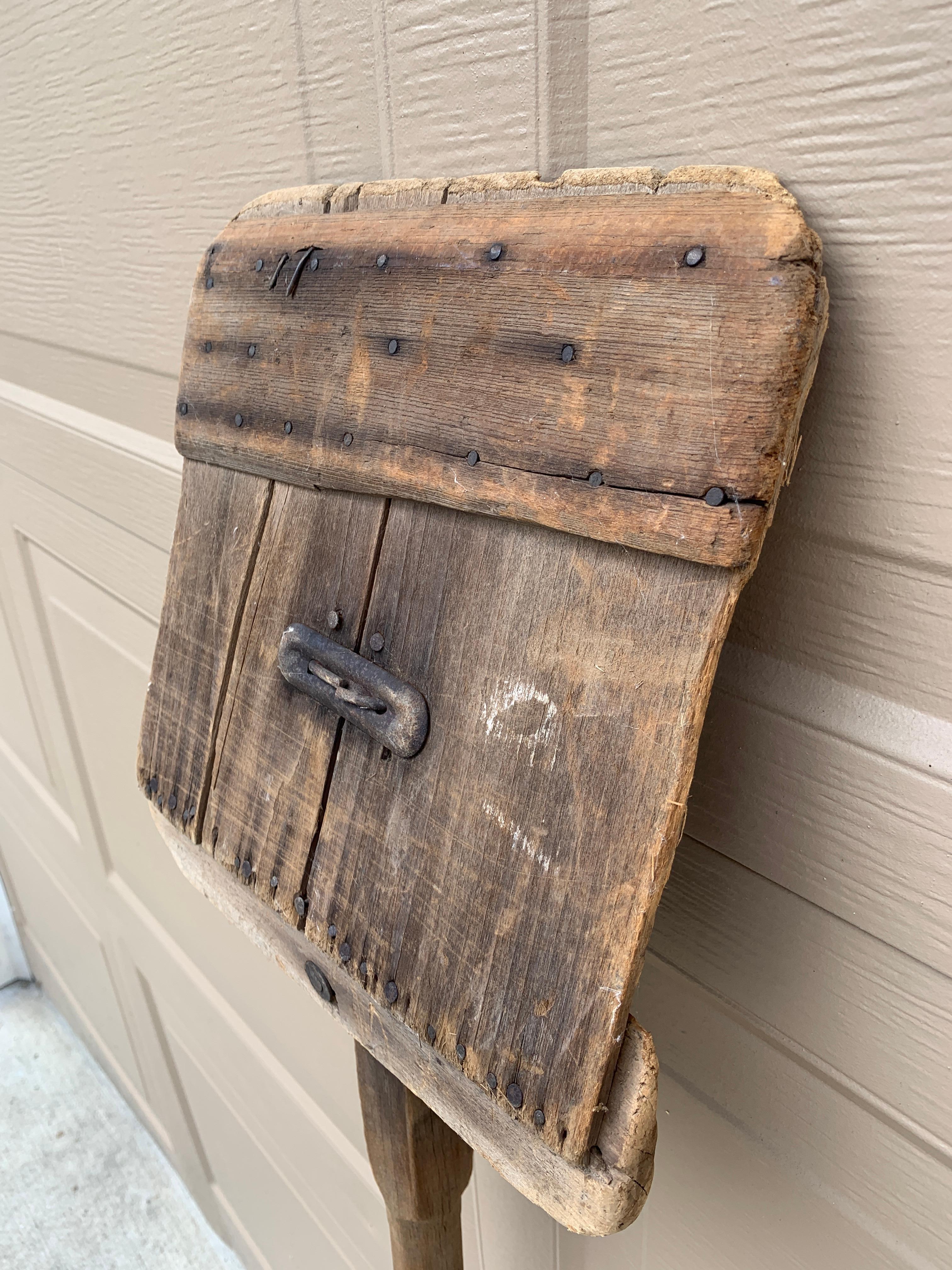 Antique 19th Century Hand Made Wooden Grain Shovel For Sale 6
