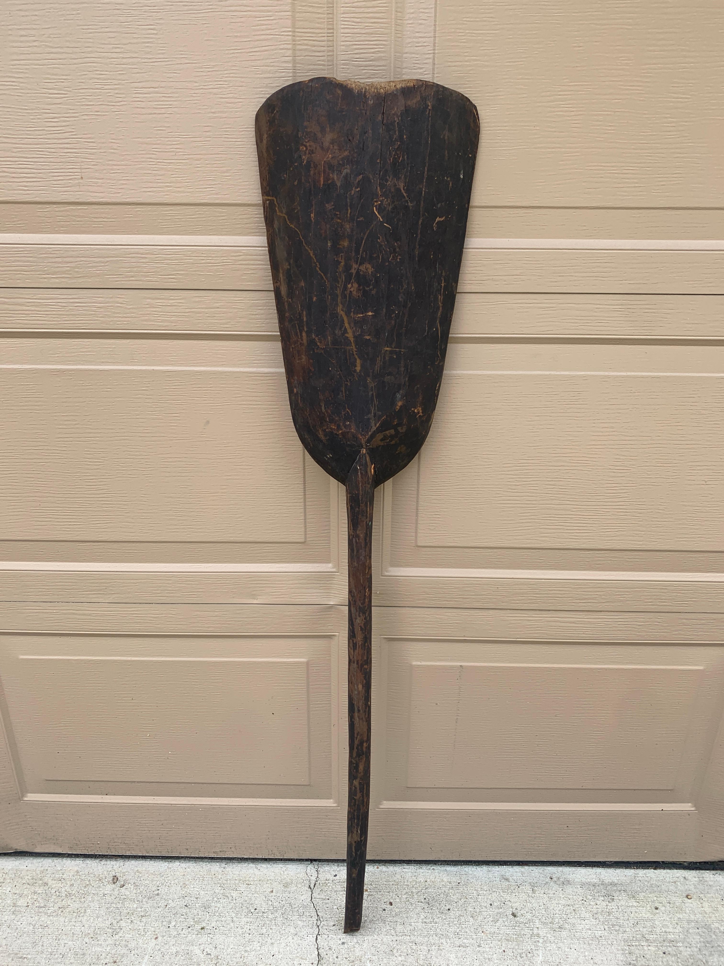 Antique 19th Century Hand Made Wooden Grain Shovel For Sale 6