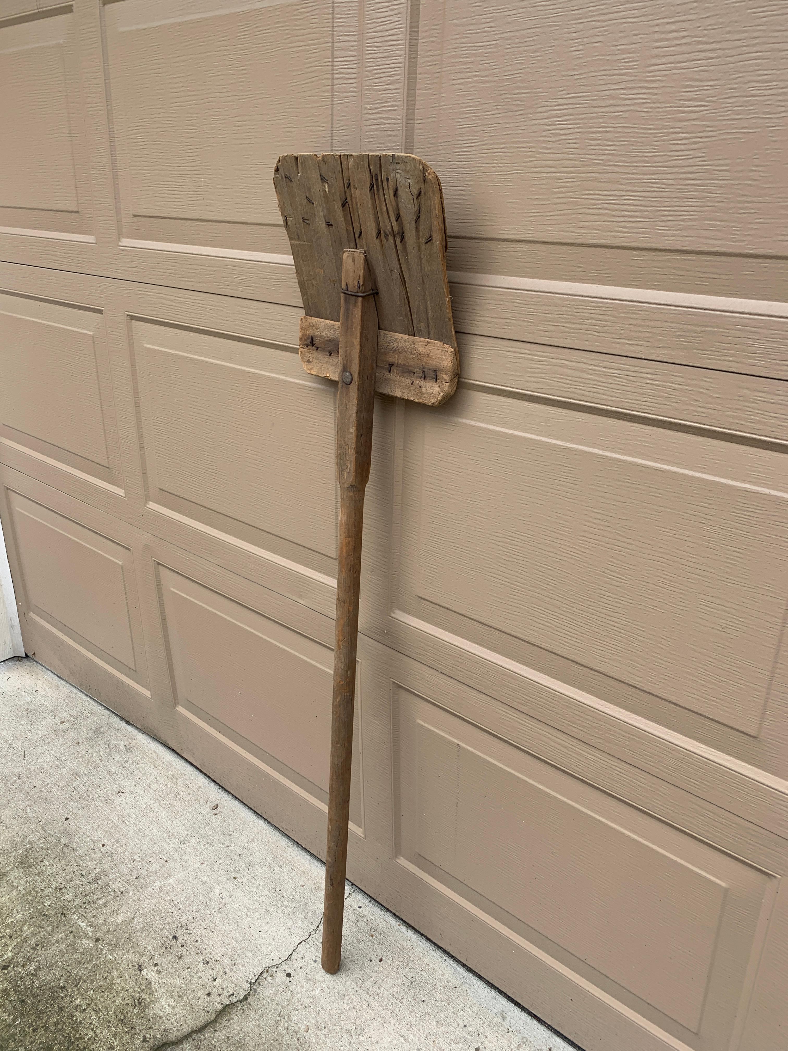 Rustic Antique 19th Century Hand Made Wooden Grain Shovel For Sale