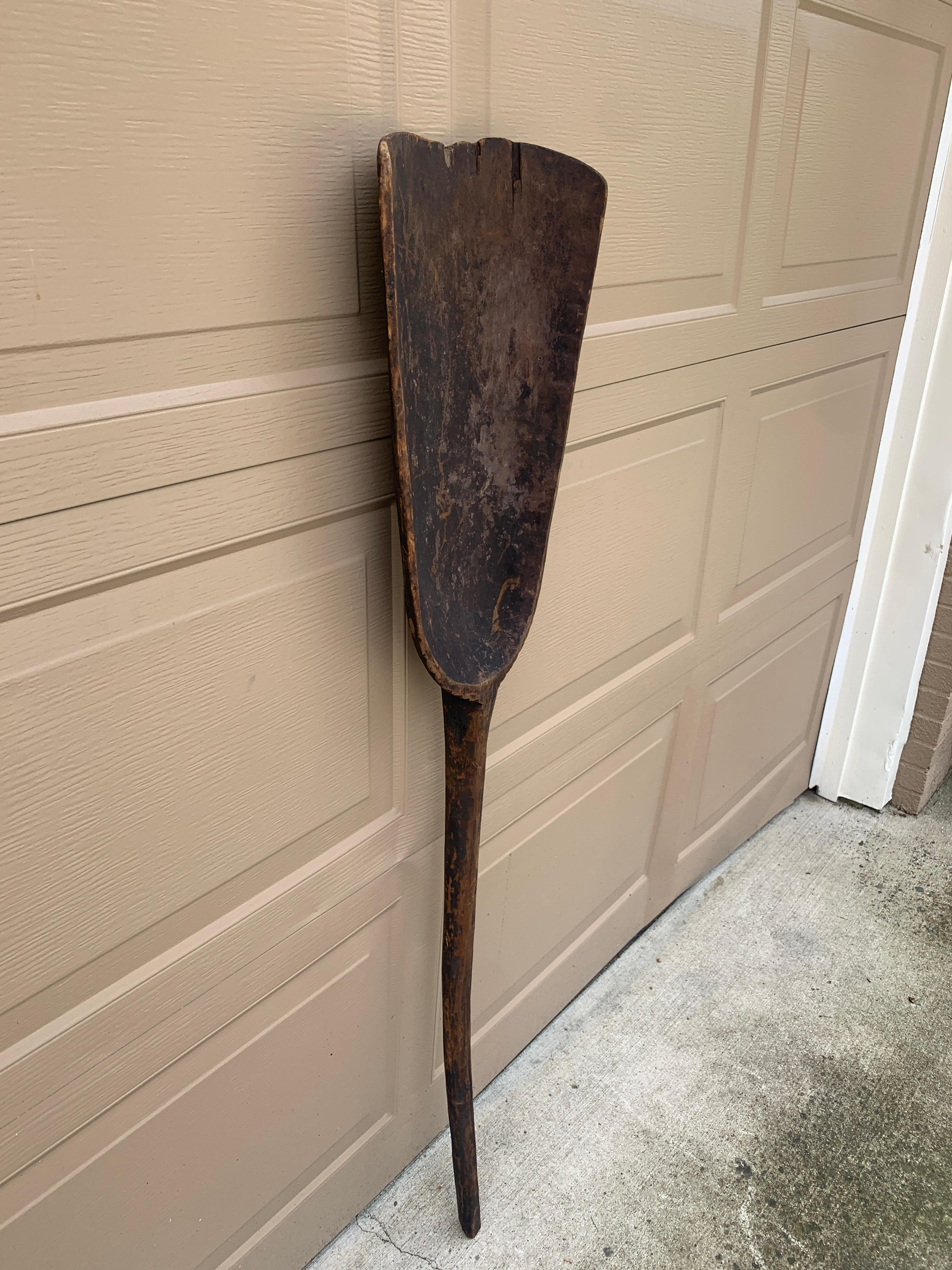 American Antique 19th Century Hand Made Wooden Grain Shovel For Sale