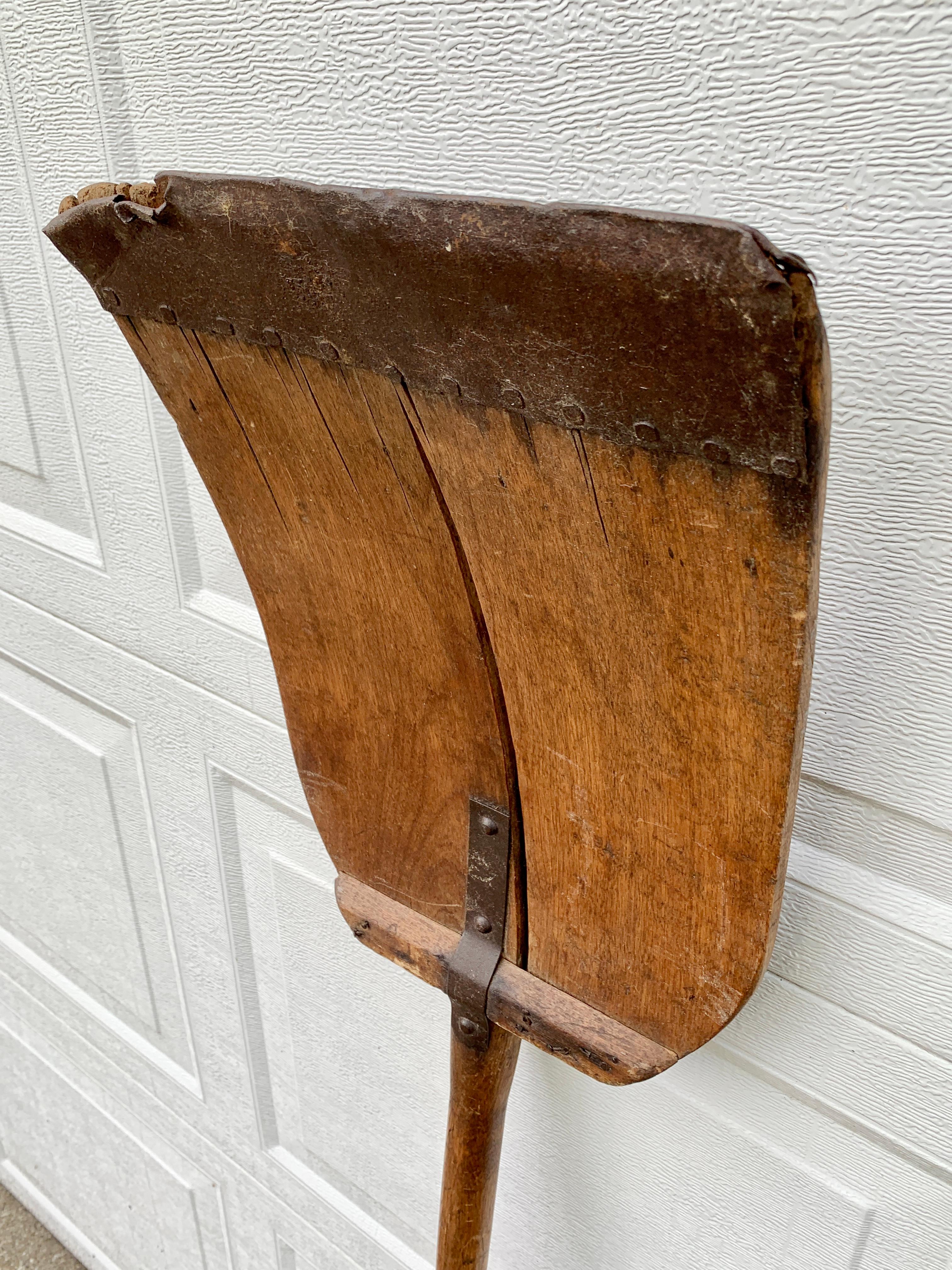 American Antique 19th Century Hand Made Wooden Grain Shovel For Sale