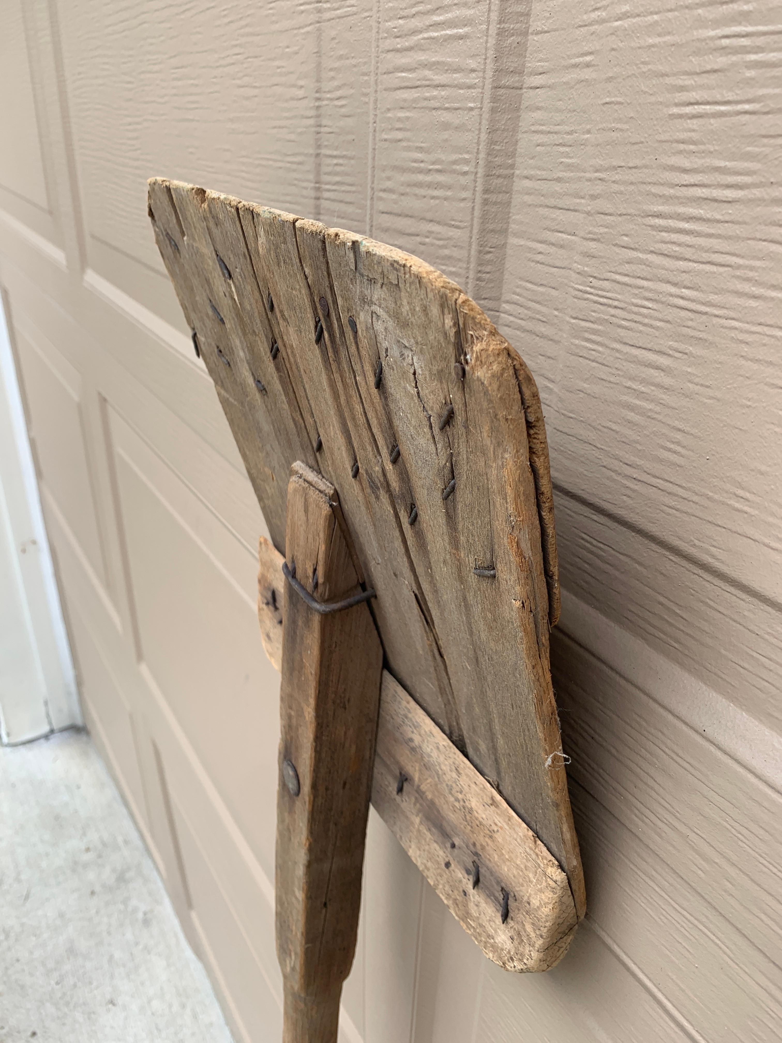 Antique 19th Century Hand Made Wooden Grain Shovel For Sale 2