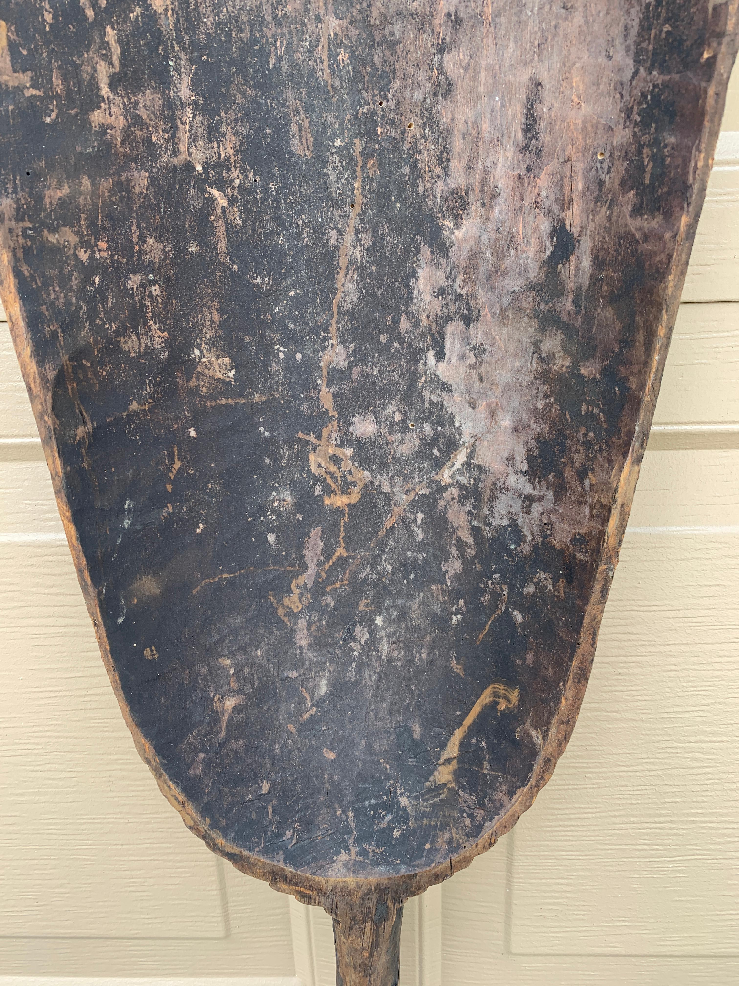 Antique 19th Century Hand Made Wooden Grain Shovel For Sale 2