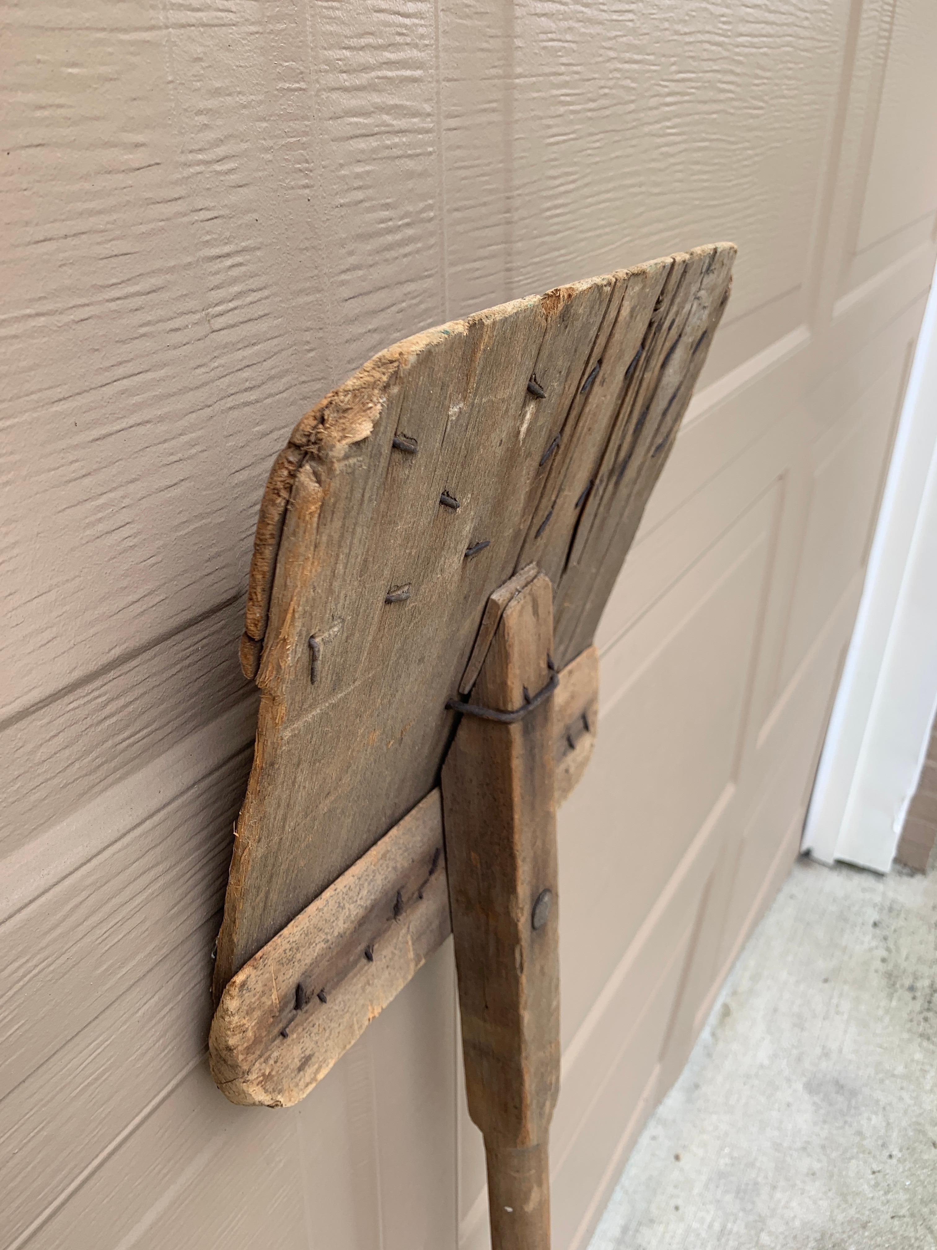 Antique 19th Century Hand Made Wooden Grain Shovel For Sale 3